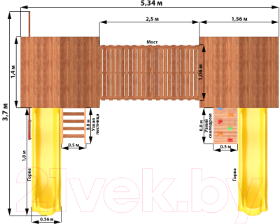 Игровой комплекс National Tree Company Спортивный городок / СГ6-Р922