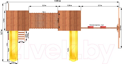 Игровой комплекс National Tree Company Спортивный городок / СГ6-Р912