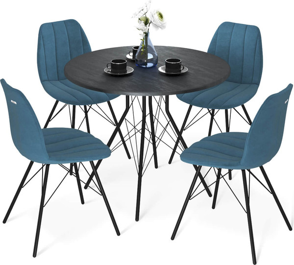 Обеденная группа Sheffilton SHT-DS248 (каменный уголь/тихий океан/черный муар)