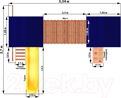 Игровой комплекс National Tree Company Спортивный городок / СГ7-тент