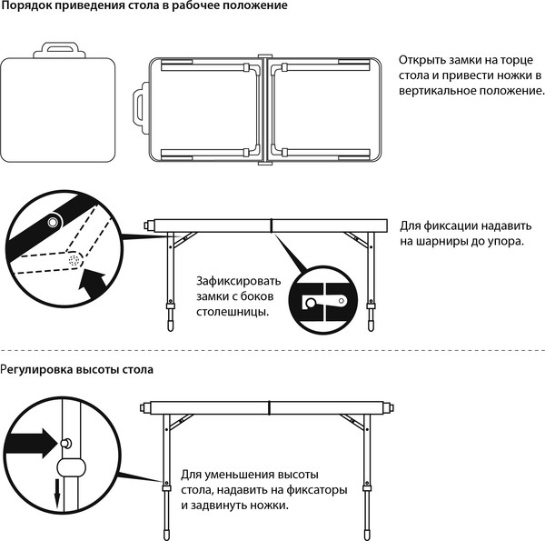 Комплект складной мебели Ника ССТ-3 / ННС3/R (металлик/красный)