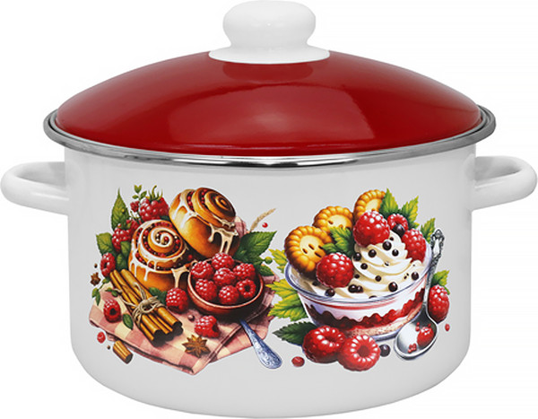 Набор кастрюль Эмаль Малиновое варенье цил 2-3235/6