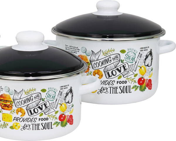 Набор кастрюль Эмаль Папин завтрак цил 2-3231/6