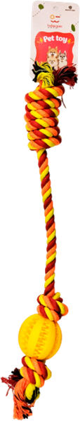 Игрушка для собак HaisenPet Веревка с мячиком и узлом / HP-DT20-9254 - фото