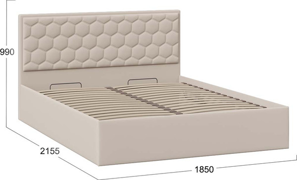 Двуспальная кровать ТриЯ Порто Универсальная с ПМ 180x200 и заглушиной