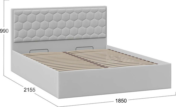 Двуспальная кровать ТриЯ Порто Универсальная с ПМ и заглушиной 180x200