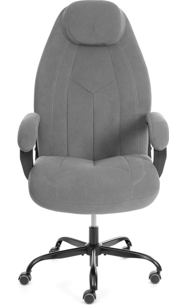 Кресло офисное Tetchair Boss metalBL (велюр, серый, 29)
