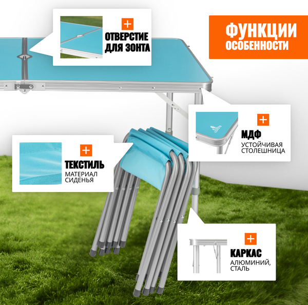 Туристический шатер Sundays ZC-TT052 с комплектом складной мебели HKTB-1002