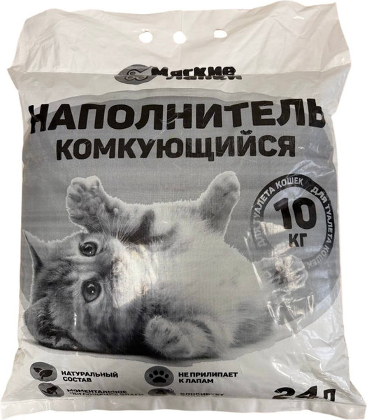 Наполнитель для туалета Мягкие лапки Premium Комкующийся - фото