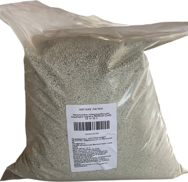 Наполнитель для туалета Мягкие лапки Premium Комкующийся - фото