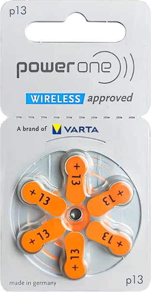 Комплект батареек PowerOne One Zinc-Air p13 BL6 - фото