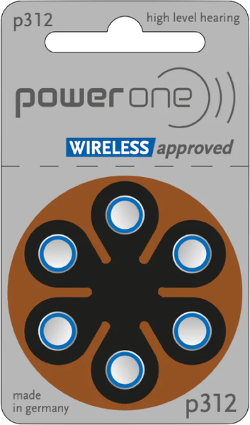 Комплект батареек PowerOne One Zinc-Air p312 BL6 - фото