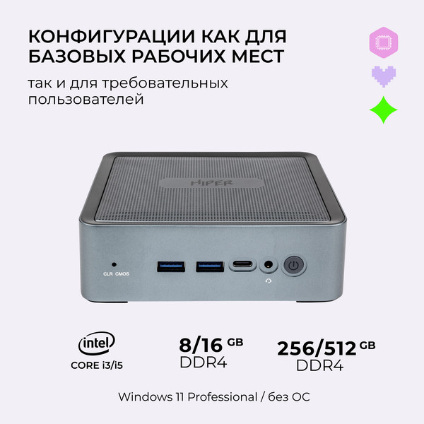 Неттоп HIPER Expertbox D20 ED20-I5124R8N1WPG