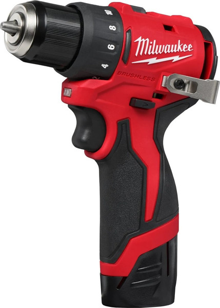 Аккумуляторная дрель-шуруповерт Milwaukee M12 BLDDRC-202C+набор бит Impact / 4933499686P42F - фото