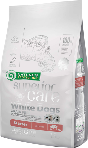 Сухой корм для собак Nature's Protection SC White Dogs Starter Grain Free Salmon - фото