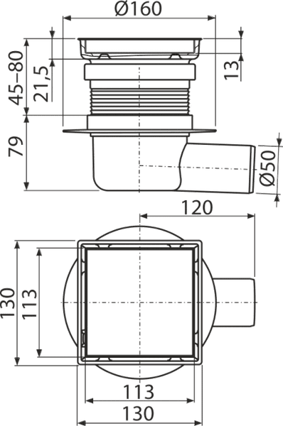 Трап для душа Alcadrain APV140S