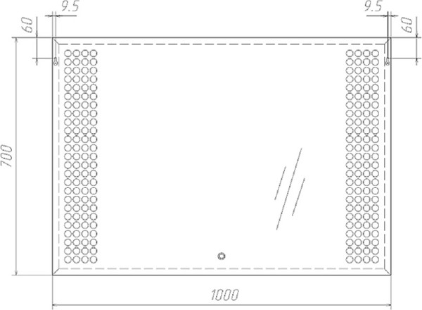 Зеркало Sansa Cosmo 100 Black Alum SC1047Z