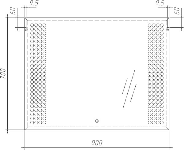 Зеркало Sansa Cosmo 90 Black Alum SC1051Z