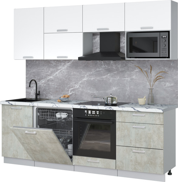 Кухонный гарнитур Интерлиния Мила Лайт 2.3-ПМ2 - фото