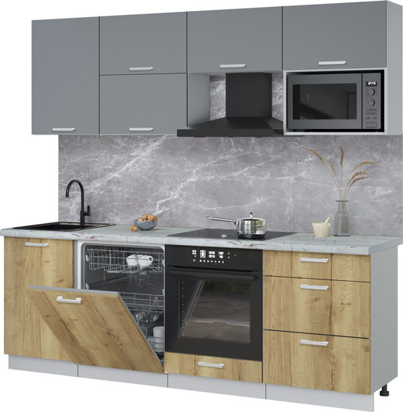 Кухонный гарнитур Интерлиния Мила Лайт 2.3-ПМ2 - фото