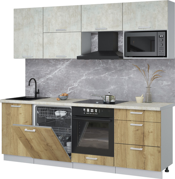 Кухонный гарнитур Интерлиния Мила Лайт 2.3-ПМ2 - фото