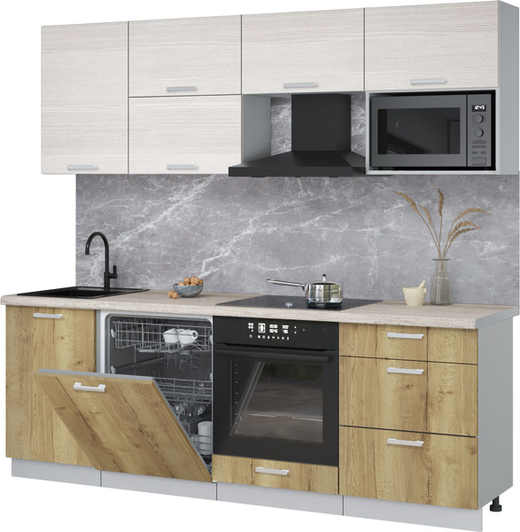 Кухонный гарнитур Интерлиния Мила Лайт 2.3-ПМ2 - фото