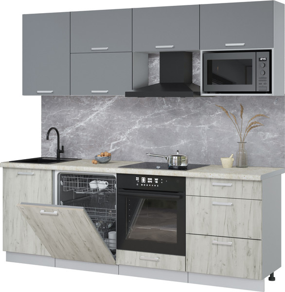 Кухонный гарнитур Интерлиния Мила Лайт 2.3-ПМ2 - фото