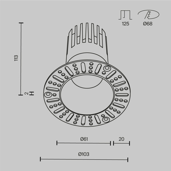 Точечный светильник Maytoni Dip DL122-15W-3K-TRS-B