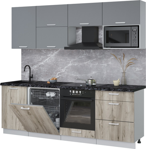 Кухонный гарнитур Интерлиния Мила Лайт 2.3-ПМ2 - фото