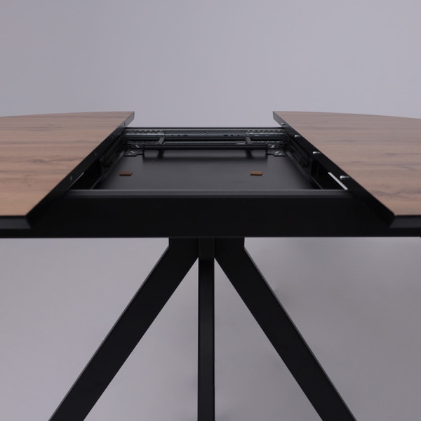 Обеденный стол LEPREMO AV 1107 HPL+МДФ раздвижной D1000-1350x750