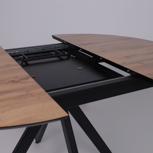 Обеденный стол LEPREMO AV 1107 HPL+МДФ раздвижной D1000-1350x750