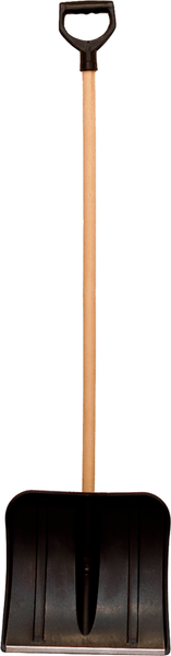 Лопата для уборки снега Вира с березовым черенком высший сорт с V-образной ручкой - фото