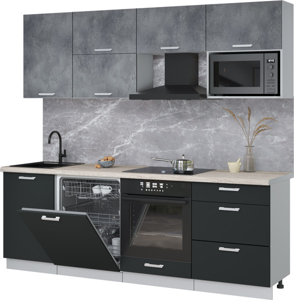 Кухонный гарнитур Интерлиния Мила Лайт 2.3-ПМ2 - фото