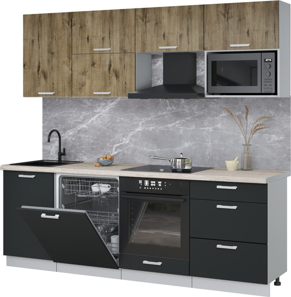 Кухонный гарнитур Интерлиния Мила Лайт 2.3-ПМ2 - фото