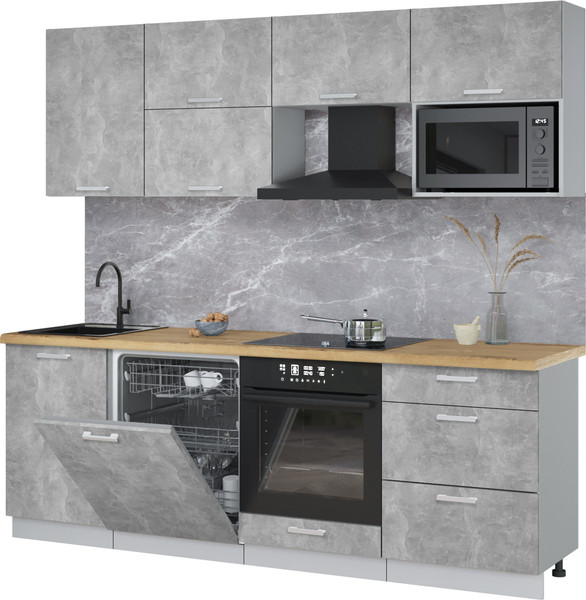 Кухонный гарнитур Интерлиния Мила Лайт 2.3-ПМ2 - фото