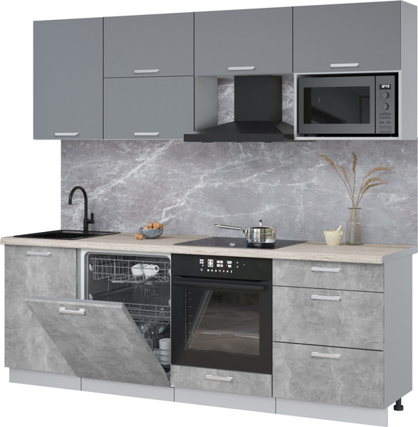 Кухонный гарнитур Интерлиния Мила Лайт 2.3-ПМ2 - фото