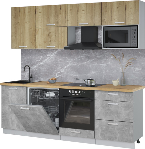 Кухонный гарнитур Интерлиния Мила Лайт 2.3-ПМ2 - фото