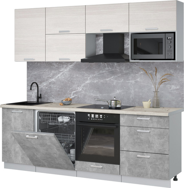 Кухонный гарнитур Интерлиния Мила Лайт 2.3-ПМ2 - фото