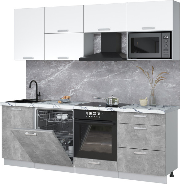 Кухонный гарнитур Интерлиния Мила Лайт 2.3-ПМ2 - фото