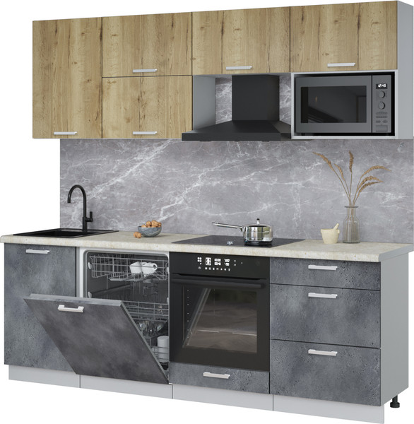 Кухонный гарнитур Интерлиния Мила Лайт 2.3-ПМ2 - фото