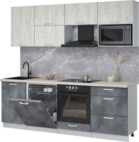 Кухонный гарнитур Интерлиния Мила Лайт 2.3-ПМ2 - фото