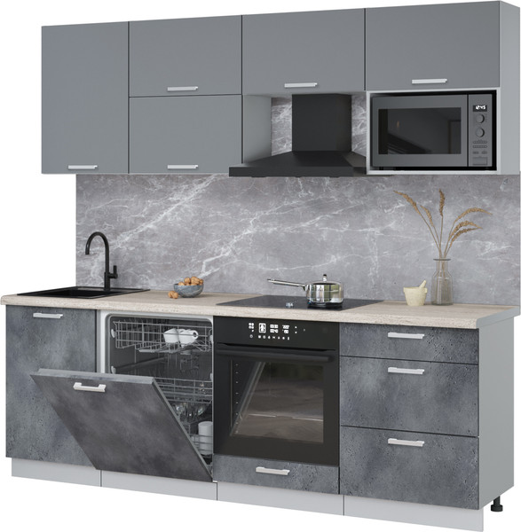 Кухонный гарнитур Интерлиния Мила Лайт 2.3-ПМ2 - фото