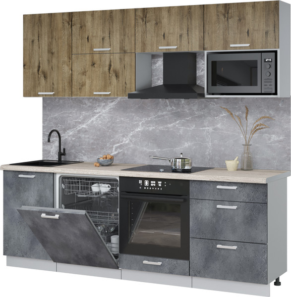 Кухонный гарнитур Интерлиния Мила Лайт 2.3-ПМ2 - фото