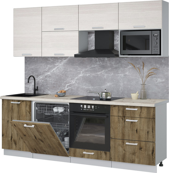 Кухонный гарнитур Интерлиния Мила Лайт 2.3-ПМ2 - фото