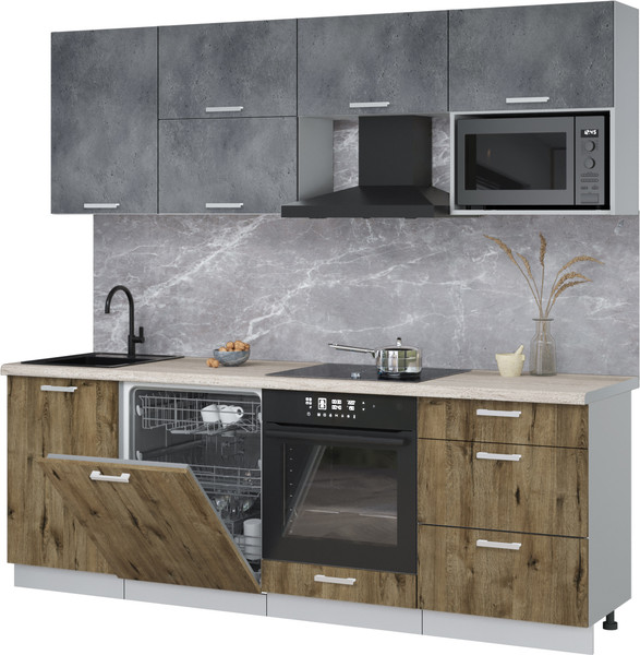 Кухонный гарнитур Интерлиния Мила Лайт 2.3-ПМ2 - фото