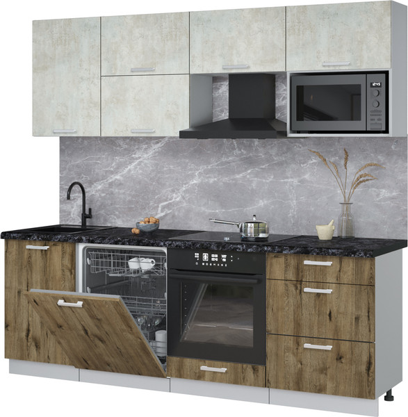 Кухонный гарнитур Интерлиния Мила Лайт 2.3-ПМ2 - фото