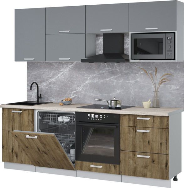 Кухонный гарнитур Интерлиния Мила Лайт 2.3-ПМ2 - фото