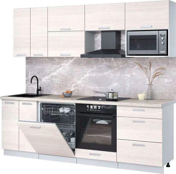 Кухонный гарнитур Интерлиния Мила Лайт 2.4-ПМ2 - фото