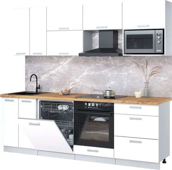 Кухонный гарнитур Интерлиния Мила Лайт 2.4-ПМ2 - фото