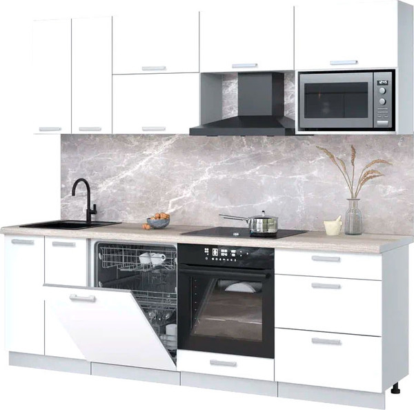 Кухонный гарнитур Интерлиния Мила Лайт 2.4-ПМ2 - фото